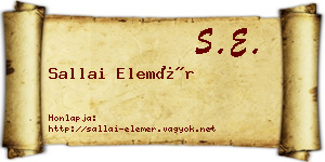 Sallai Elemér névjegykártya